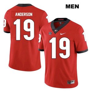 Men's Georgia Bulldogs NCAA #19 Adam Anderson Nike Stitched Red Legend Authentic College Football Jersey EUN2554DW